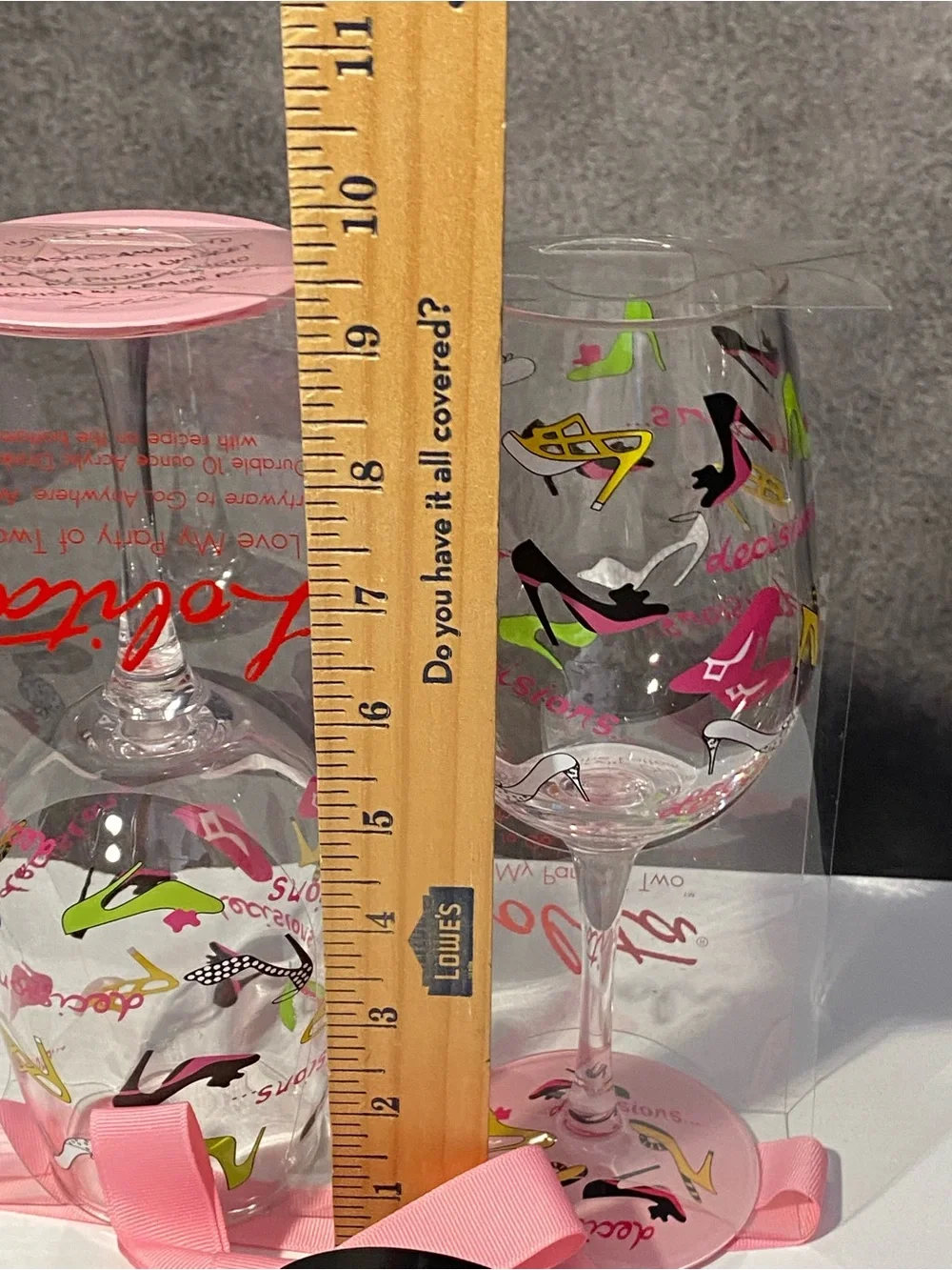 Lolita Decisions Acrylic Wine Glasses Set of 2 Love My Party of Two New⁠